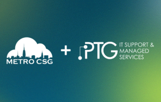 metro and PTG logos on a gradient background